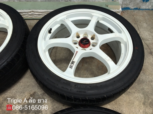 ล้อแม็ก 4รู100/114 YACHIYODA RG2 ขอบ 17 พร้อมยาง 205-45-17 Dunlop ปี 13