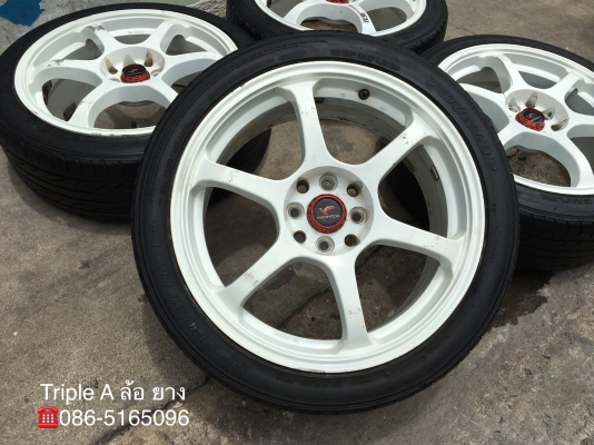 ล้อแม็ก 4รู100/114 YACHIYODA RG2 ขอบ 17 พร้อมยาง 205-45-17 Dunlop ปี 13