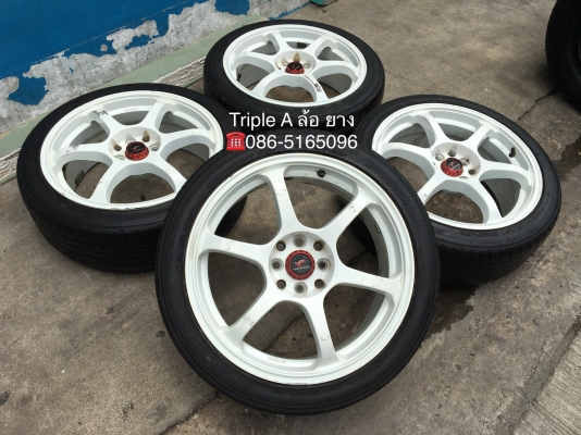 ล้อแม็ก 4รู100/114 YACHIYODA RG2 ขอบ 17 พร้อมยาง 205-45-17 Dunlop ปี 13