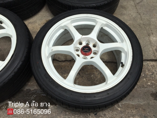 ล้อแม็ก 4รู100/114 YACHIYODA RG2 ขอบ 17 พร้อมยาง 205-45-17 Dunlop ปี 13