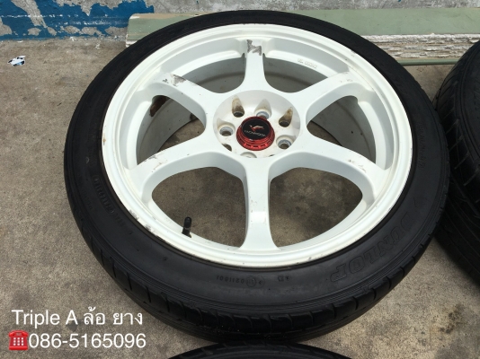 ล้อแม็ก 4รู100/114 YACHIYODA RG2 ขอบ 17 พร้อมยาง 205-45-17 Dunlop ปี 13