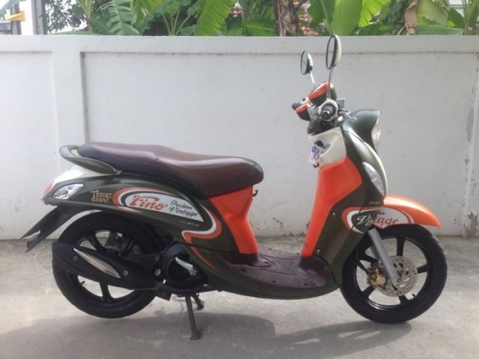 Yamaha Fino Vintage 115i ล้อแม็ก หัวฉีด สตาร์มือ ปี 2017 สีเขียว ส้ม ขาว