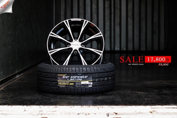 ล้อแม็กซ์ VENERDI ขอบ15 + ยาง DUNLOP LM704 195/55R15 ชุดละ 17,800 ล้อแม็กซ์ VENERDI ขอบ15 + ยาง DUNLOP LM704 195/55R15 ชุดละ 17,800