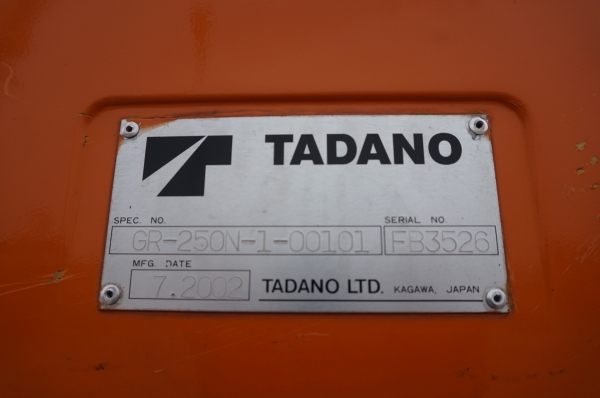 ขายรถเครน TADANO GR250N-1 นำเข้าจากญี่ปุ่น มาถึงไทยแล้วค่ะ ติดต่อ ผึ้ง 095-0563605 ขายรถเครน TADANO GR250N-1 นำเข้าจากญี่ปุ่น มาถึงไทยแล้วค่ะ ติดต่อ ผึ้ง 095-0563605