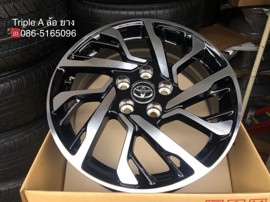 ล้อแม็กใหม่ล่าสุด Toyota CHR ขอบ17 สีดำปัดเงา ใส่กับ Camry Innova Vigo Revo หรือรถ 5รู114 ได้เลย