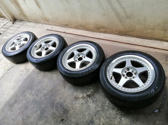 ล้อลายดาวห้าแฉก สีเงิน ขอบ16 หน้ากว้าง 7.5 ET38 ระยะรู 4/100 และ 4/114 ไม่คดไม่ดุ้ง