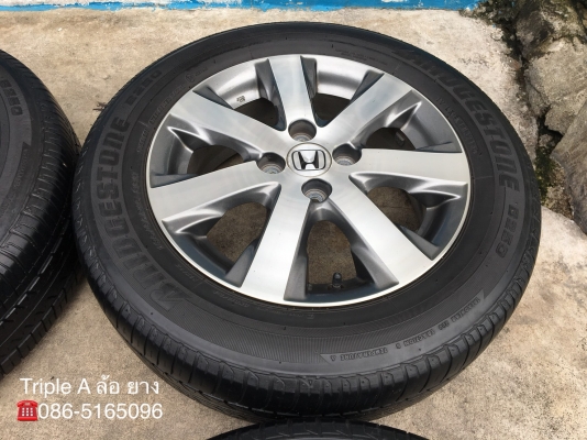 ล้อแม็ก 4รู100 Honda Feed ขอบ15 พร้อมยาง Bridgestone 185-65-15 ปี 14