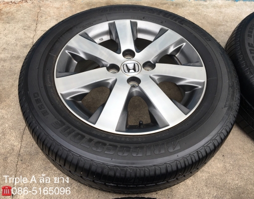ล้อแม็ก 4รู100 Honda Feed ขอบ15 พร้อมยาง Bridgestone 185-65-15 ปี 14