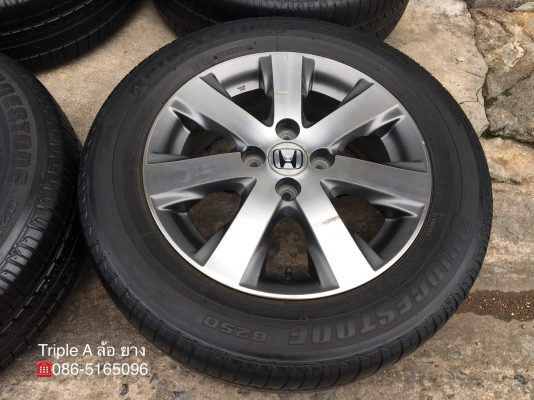 ล้อแม็ก 4รู100 Honda Feed ขอบ15 พร้อมยาง Bridgestone 185-65-15 ปี 14