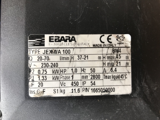 ขายปั๊มน้ำหัวปั๊มสแตนเลส Ebara 1HP. 220V ไฟบ้าน รุ่นแรงดันสูง สภาพสวย วิ่งนิ่มเดิมๆ พร้อมใช้งาน ขายปั๊มน้ำหัวปั๊มสแตนเลส Ebara 1HP. 220V ไฟบ้าน รุ่นแรงดันสูง สภาพสวย วิ่งนิ่มเดิมๆ พร้อมใช้งาน