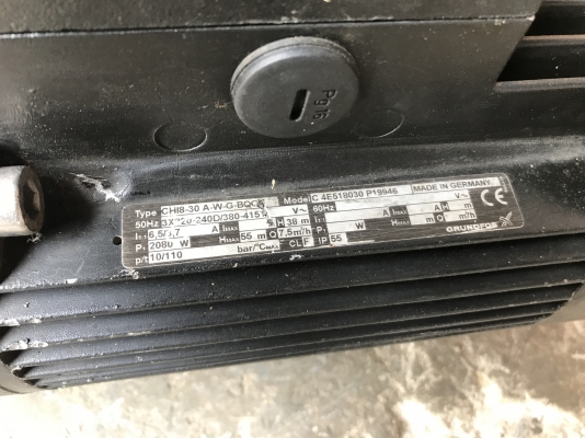 ขายปั๊มน้ำแรงดันสูงหัวสแตนเลส Groundfos 3HP. 380V made in Germany สภาพสวยเดิมๆ หมุนนิ่ม พร้อมใช้งาน