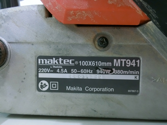 เครื่องขัดกระดาษทรายสายพาน 4 นิ้ว รถถัง MAKTEC MT941 ของแท้ สภาพดี