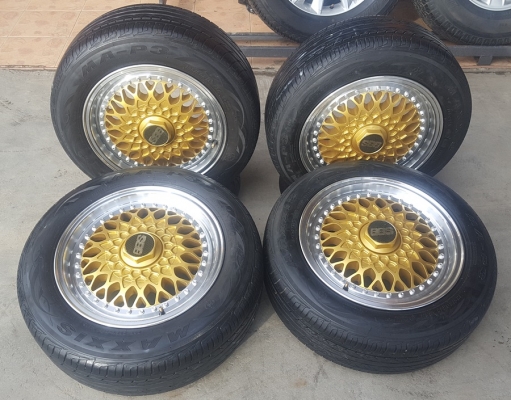 ล้อมือ2 BBS ขอบ15 4รู100 กว้าง7 พร้อมยาง 4 ล้อ