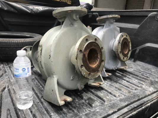 ( เหลือ 1ตัวครับ )ขายหัวปั๊มน้ำหอยโข่ง Nimbus pump made in Japan ใบทองเหลือง รุ่นใบพัดใหญ่ส่งน้ำไกล ขนาดเข้า 3นิ้ว ออก 2นิ้ว สภาพสวย หมุนนิ่ม พร้อมใช้งาน มี 2ตัว