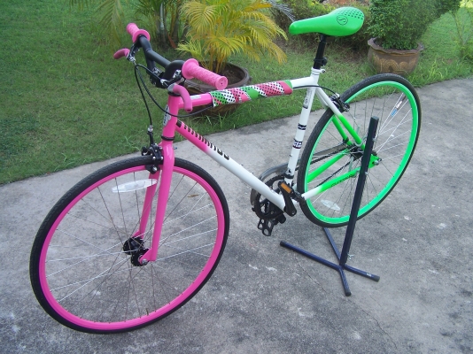 ฟิกเกียร์ สีสลิ่ม ยี่ห้อ schwinn รุ่น cutter the 411 รถปี 2011