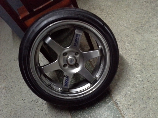 ขายล้อTE37 สีบรอน ขอบ17 กว้าง7 4/100 พร้อมยางDUNLOP DZ101 205-45-17ญี่ปุ่น  ปี11ถูกๆ