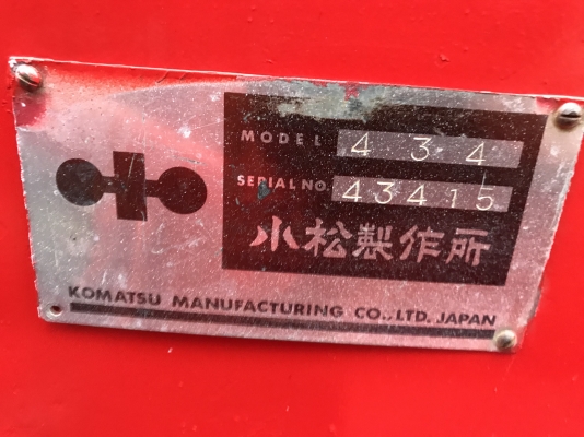 Komatsu 434สภาพดีเก่าญี่ปุ่น มีใบอินวอยไม่เคยใช้ในไทย 43 แรง Komatsu 434สภาพดีเก่าญี่ปุ่น มีใบอินวอยไม่เคยใช้ในไทย 43 แรง