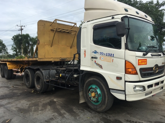 หัวลาก 10 ล้อ HINO FM1J 260 แรง ปี 46 หางพื้นเรียบสามมิตร หัว+หาง ราคา 1,050,000 .- ต่อรอง