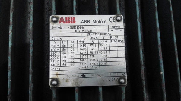 มอเตอร์ไฟฟ้ากำลัง ขนาด 100 HP 4 POLE 380V เข้ามา 2 ตัว สภาพสวยลวดเดิมวิ่งนิ่มพร้อมใช้ มอเตอร์ไฟฟ้ากำลัง ขนาด 100 HP 4 POLE 380V เข้ามา 2 ตัว สภาพสวยลวดเดิมวิ่งนิ่มพร้อมใช้