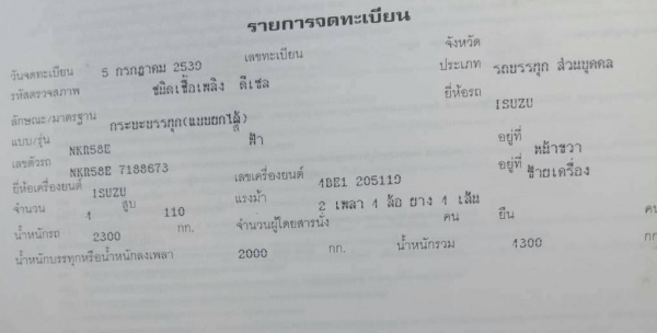 รถอีซุซุ 4 ล้อ NKR 110 แรงม้า ปี 30. , ( ตามสภาพ. ) สนใจติดต่อ 081 - 6079515