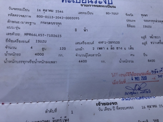 ขาย6ล้อดั้มNPR120แรง รถห้างแท้ปี2546 รถสาดสีภายนอกมาแล้ว