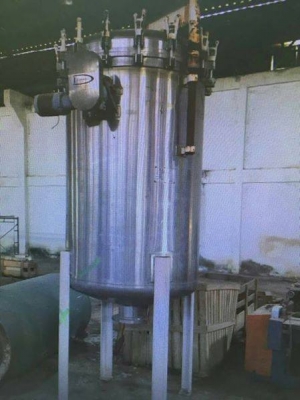 ถังสแตนเลส กรองกลูโคส กว้าง 1.20 เมตรถัง สูง 2 เมตร ความจุ 2,500 ลิตร