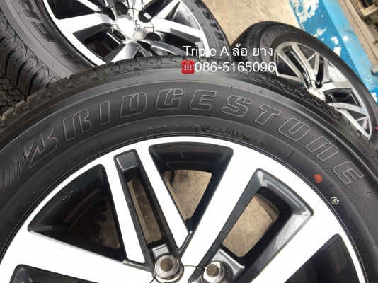 ล้อแม็กป้ายแดง Toyota Fortuner ขอบ18 พร้อมยางป้ายแดง 265-60-18 Bridgestone ปี 18 แม็กสวยกริ๊บ เส้นสีจัดจ้าน