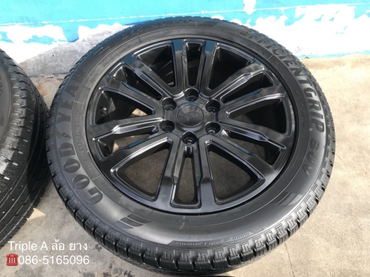 ล้อแม็ก Ford Everest ลายใหม่ ขอบ 20 สีดำ พร้อมยางป้ายแดง 265-50-20 Goodyear ปี 18 ดอกเต็มๆ ตุ่มเด้ง สีชัด