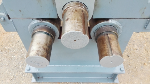 #เครื่องม้วนเหล็กแผ่นประกอบใหม่ 100\% ขนาด 5 ฟุต 150 cm เพลาตัน ม้วนหนา 6-16 mm หัวเพลาใส่โมลดัดแป้ปได้ พร้อมใช้