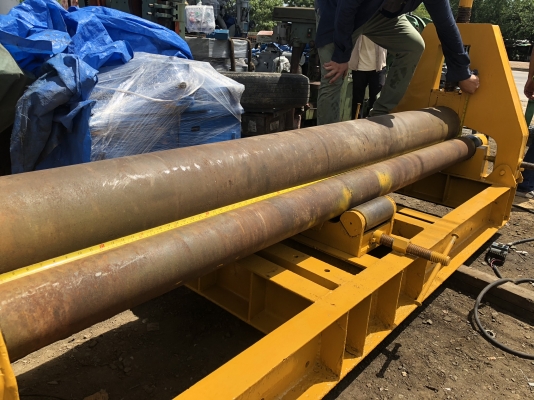 #เครื่องม้วนเหล็กแผ่น 8 ฟุต 240 cm เพลาตัน ม้วนหนา 6-12 mm ลูกล่างถ่างได้ม้วนกรวยได้ หัวเพลาใส่โมลดัดแป้ปได้