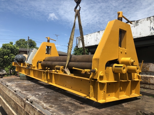 #เครื่องม้วนเหล็กแผ่น 8 ฟุต 240 cm เพลาตัน ม้วนหนา 6-12 mm ลูกล่างถ่างได้ม้วนกรวยได้ หัวเพลาใส่โมลดัดแป้ปได้