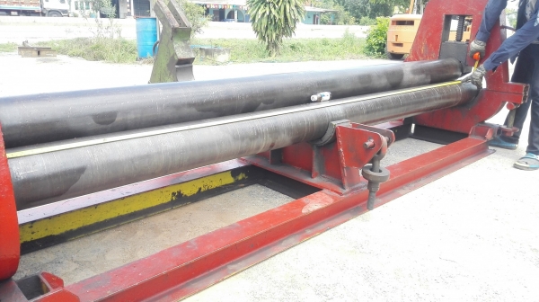 #เครื่องม้วนเหล็กแผ่น ยาว 10 ฟุต 3 เมตร เพลาตัน ม้วนหนา 6-9 mm มีตัวกดกลางพร้อมใช้