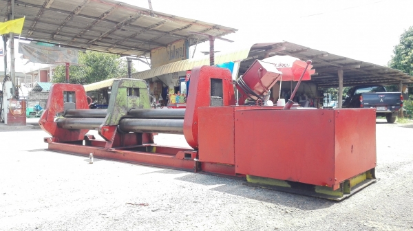 #เครื่องม้วนเหล็กแผ่น ยาว 10 ฟุต 3 เมตร เพลาตัน ม้วนหนา 6-9 mm มีตัวกดกลางพร้อมใช้