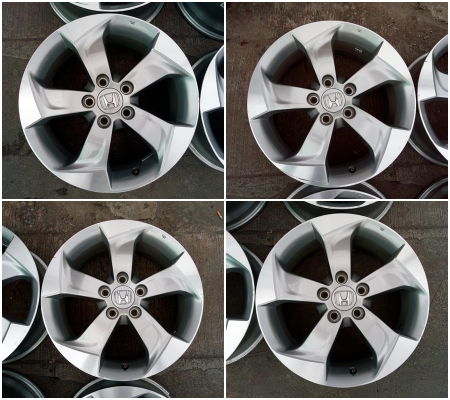 แม็ก Honda HRV 17-5-114.3 สภาพสวยเดิม ไม่คดไม่ดุ้ง  ไม่มีการซ่อมใดๆ มีรอยจากการใช้งานบ้างเล็กน้อย ขอบหนาๆ นอก-ใน ตอกหลัง อยู่ครบ