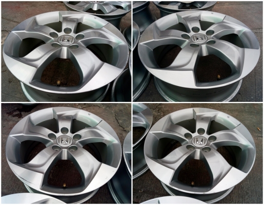 แม็ก Honda HRV 17-5-114.3 สภาพสวยเดิม ไม่คดไม่ดุ้ง  ไม่มีการซ่อมใดๆ มีรอยจากการใช้งานบ้างเล็กน้อย ขอบหนาๆ นอก-ใน ตอกหลัง อยู่ครบ