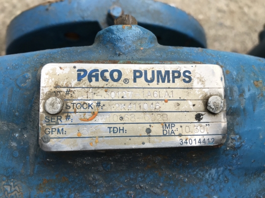 ขายปั๊มน้ำหอยโข่ง Paco by Grundfos made in USA. ใบพัดทองเหลือง รุ่นใบใหญ่ ส่งน้ำไกล ขนาดเข้า 4นิ้ว ออก 3นิ้ว พร้อมมอเตอร์ 25HP. 380V มีครบชุดพร้อมแท่น สภาพสวย หมุนนิ่ม พร้อมใช้งาน มี 3ชุด ขายปั๊มน้ำหอยโข่ง Paco by Grundfos made in USA. ใบพัดทองเหลือง รุ่นใบใหญ่ ส่งน้ำไกล ขนาดเข้า 4นิ้ว ออก 3นิ้ว พร้อมมอเตอร์ 25HP. 380V มีครบชุดพร้อมแท่น สภาพสวย หมุนนิ่ม พร้อมใช้งาน มี 3ชุด