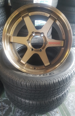 ขายล้อใหม่ขอบ18 TE37 ก้านหยอดแดง พร้อมยาง\%