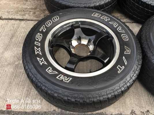 ล้อแม็ก SSW Racing  6รู139 ขอบ 17 สีดำขอบเงา พร้อมยาง Maxxis 265-65-17 ปี 15