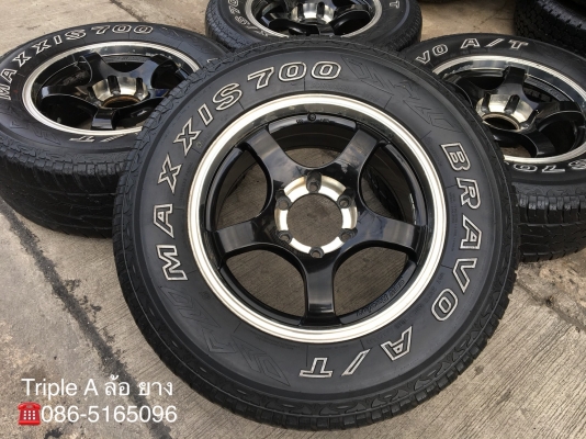 ล้อแม็ก SSW Racing  6รู139 ขอบ 17 สีดำขอบเงา พร้อมยาง Maxxis 265-65-17 ปี 15
