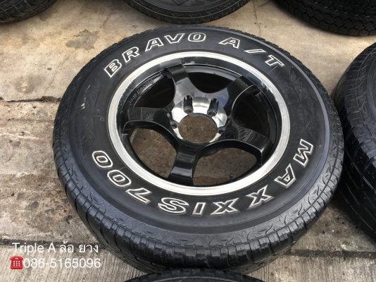 ล้อแม็ก SSW Racing  6รู139 ขอบ 17 สีดำขอบเงา พร้อมยาง Maxxis 265-65-17 ปี 15