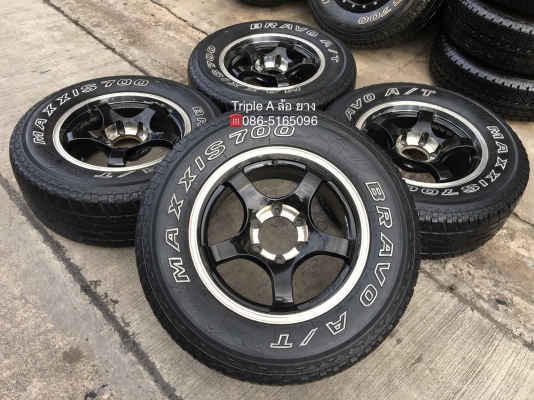 ล้อแม็ก SSW Racing  6รู139 ขอบ 17 สีดำขอบเงา พร้อมยาง Maxxis 265-65-17 ปี 15