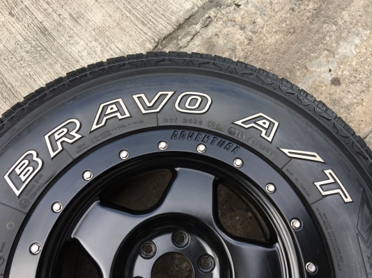 ล้อแม็ก 6รู114 พันธุ์โหด ตรงรุ่น Navara ขอบ 16 สีดำ พร้อมยาง Maxxis 265-70-16 ปี 12 แม็กสวย สภาพดี