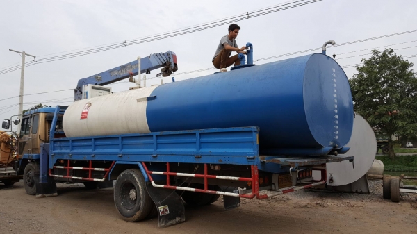 ถังเหล็กขนาด 15000 ลิตรพร้อมตู้จ่ายน้ำมันพร้อมใช้งาน