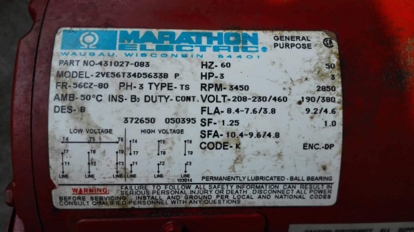 ปั้มน้ำหอยโข่งใบพัดทองเหลือง ARMSTRONG USA ขนาด 3 HP 380V ท่อ 1.5&rdquo; H 66 ft สภาพสวยพร้อมใช้