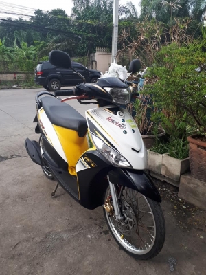 Yamaha Mio 115 i ปี 2555 สีขาวดำเหลือง หัวฉีดประหยัดน้ำมัน รถสวย ขับดีมาก