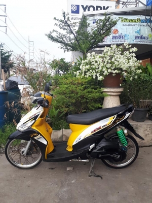 Yamaha Mio 115 i ปี 2555 สีขาวดำเหลือง หัวฉีดประหยัดน้ำมัน รถสวย ขับดีมาก