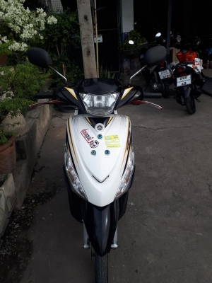 Yamaha Mio 115 i ปี 2555 สีขาวดำเหลือง หัวฉีดประหยัดน้ำมัน รถสวย ขับดีมาก