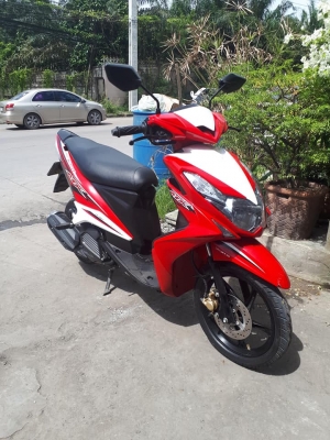 หัวฉีดรุ่นใหม่ Mio 125 i MX สีแดงขาว (ล้อแม็กซ์แท้)ปี 2556 ตัวท๊อป รถสวยเท่ห์มากมาย