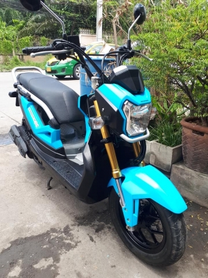 โฉมปัจจุบันล่าสุด New Zoomer X เรือนไมล์ดิจิตอล สีน้ำเงินดำ ปี 2559 รถสวยนางฟ้ามากๆ