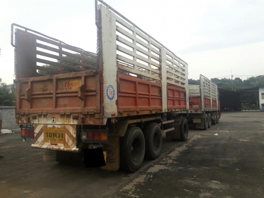 รถพ่วง 24 ล้อ Hino โปรเฟีย เครื่อง P11-320 แรง จดปี 50 แม่ลูกไม่ดัมพ์กระบะสามมิตร 7 เกียร์เดิม แม่ยาว 7 เมตร ลูกยาว 7 เมตร ทะเบียนพร้อม